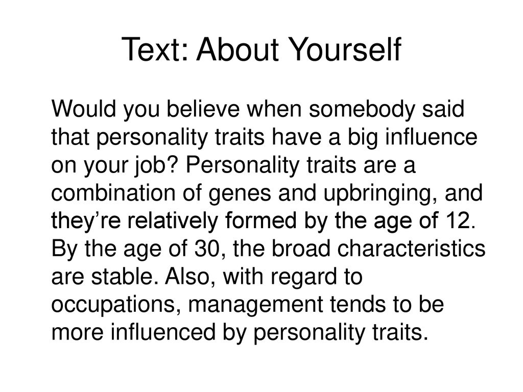 Text: About Yourself