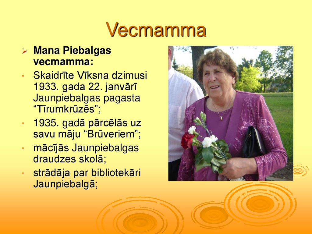 Vecmamma Mana Piebalgas vecmamma: