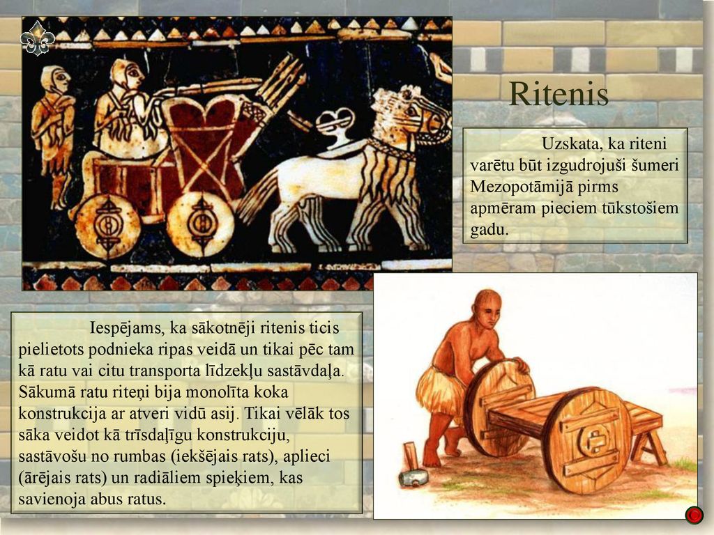 Ritenis Uzskata, ka riteni varētu būt izgudrojuši šumeri Mezopotāmijā pirms apmēram pieciem tūkstošiem gadu.