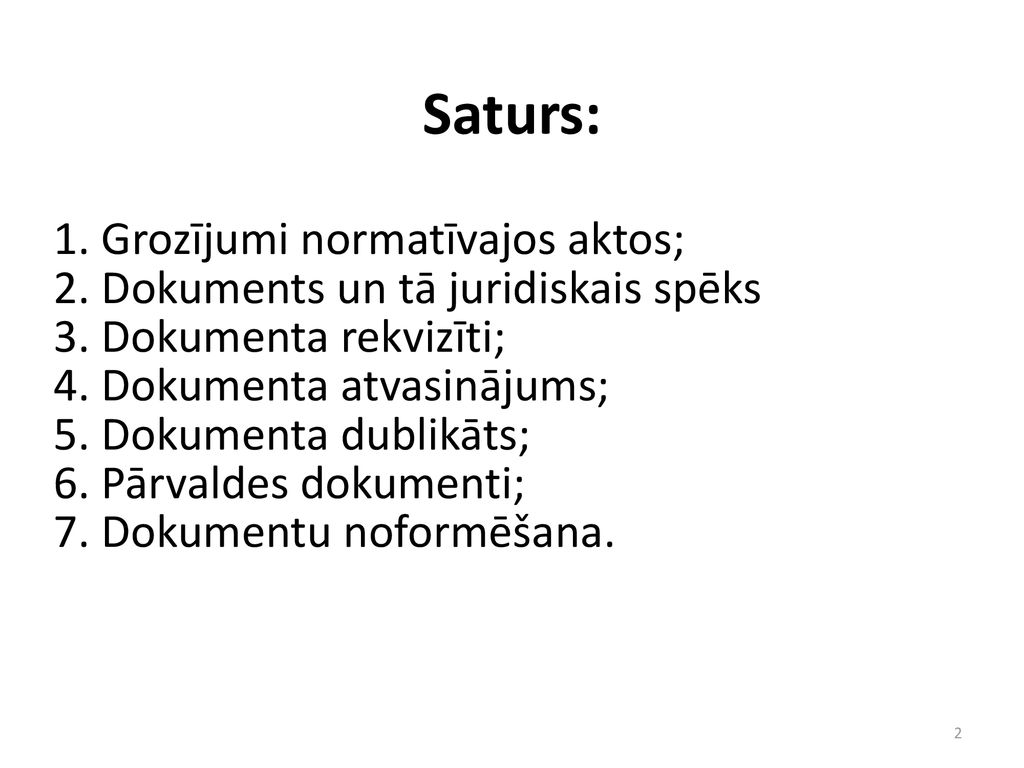 Saturs: