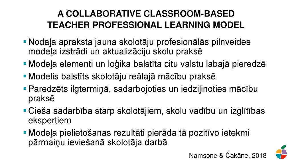 A COLLABORATIVE CLASSROOM-BASED TEACHER PROFESSIONAL LEARNING MODEL