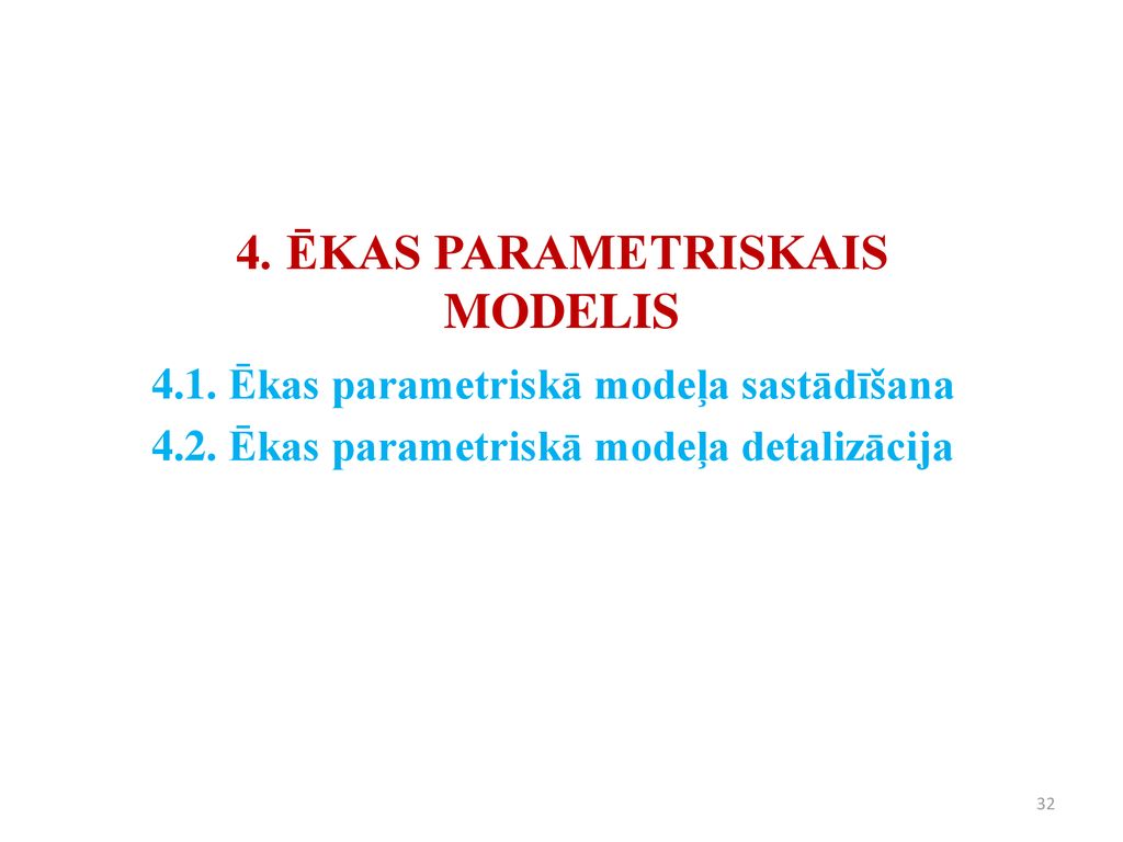 4. ĒKAS PARAMETRISKAIS MODELIS