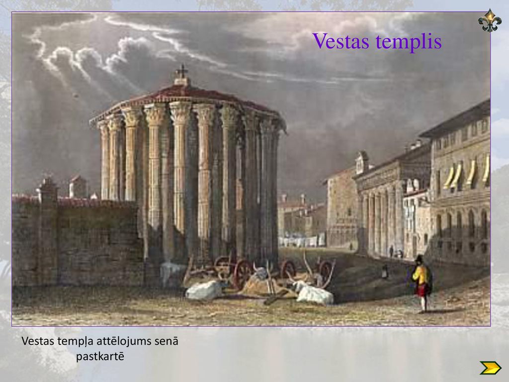 Vestas tempļa attēlojums senā pastkartē