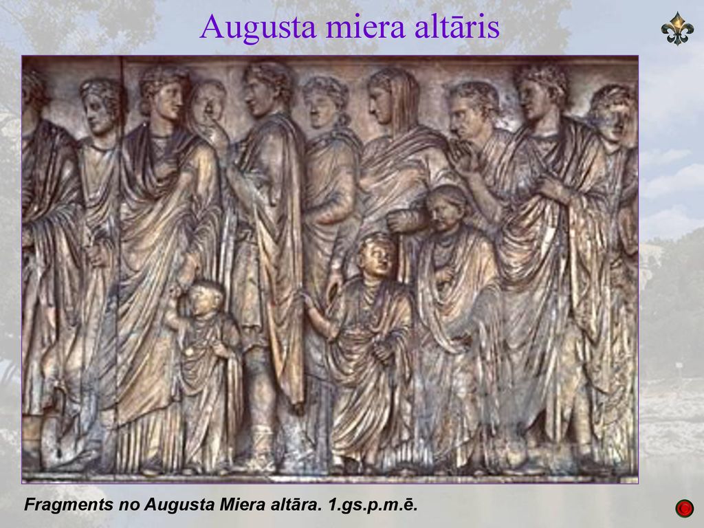 Augusta miera altāris Fragments no Augusta Miera altāra. 1.gs.p.m.ē.