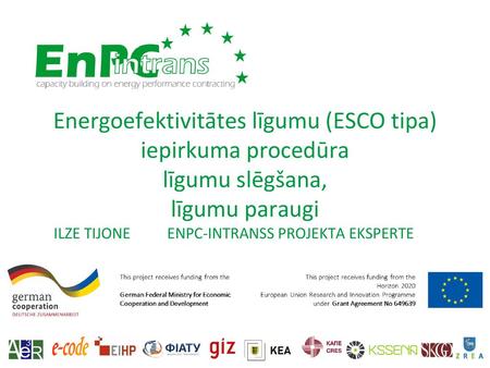 Energoefektivitātes līgumu (ESCO tipa)